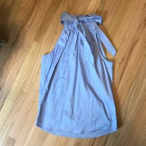 JCrew - Blue tie-neck sleeveless blouse